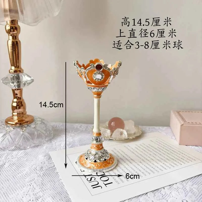 Footed Metal Crystal Ball Display Stand