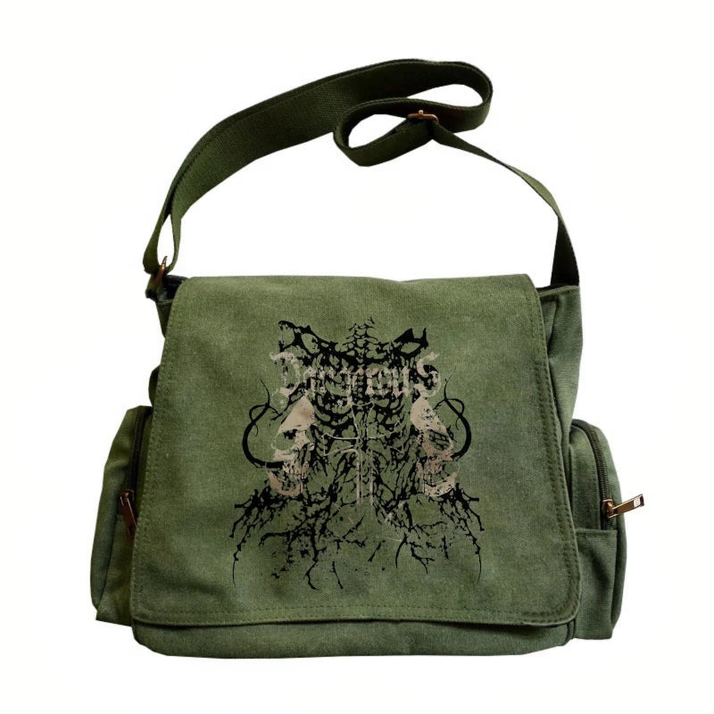 Vintage Gothic Canvas Crossbody Bag