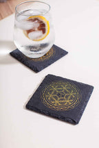 Sacred Geometry Slate Charging Plate
