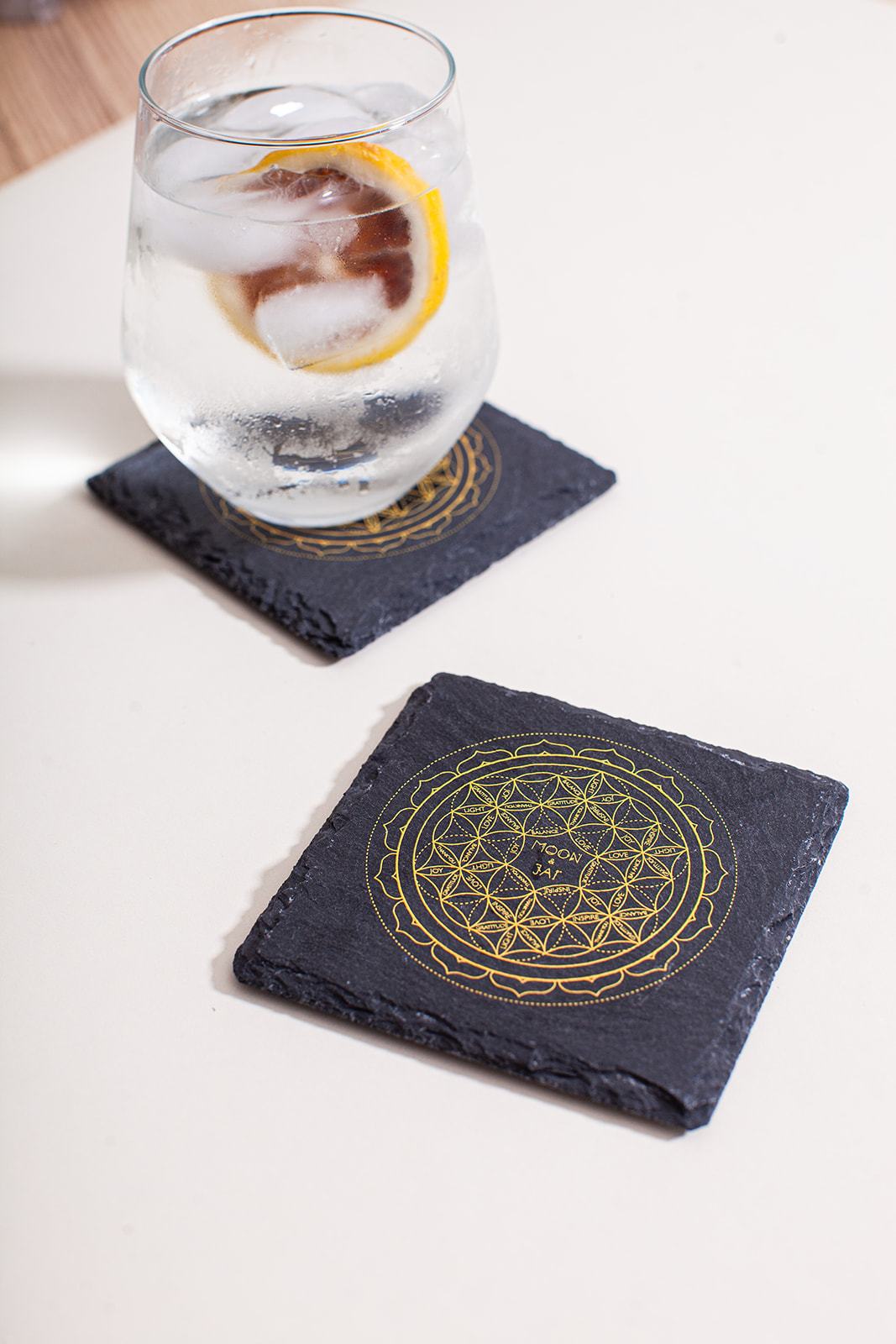 Sacred Geometry Slate Charging Plate