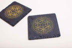 Sacred Geometry Slate Charging Plate