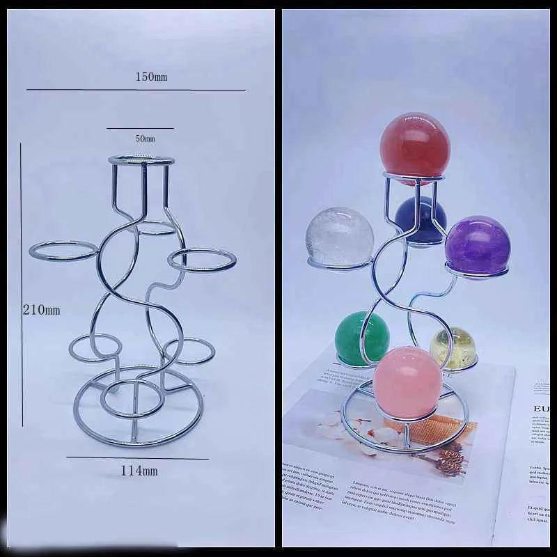 Seven-Ball Metal Crystal Display Stand