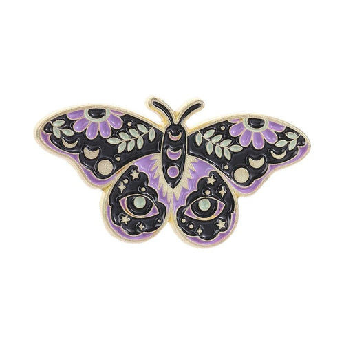 Witchy Moth Enamel Pins