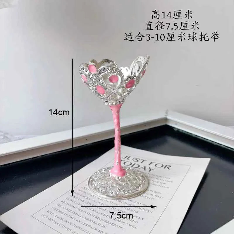 Footed Metal Crystal Ball Display Stand