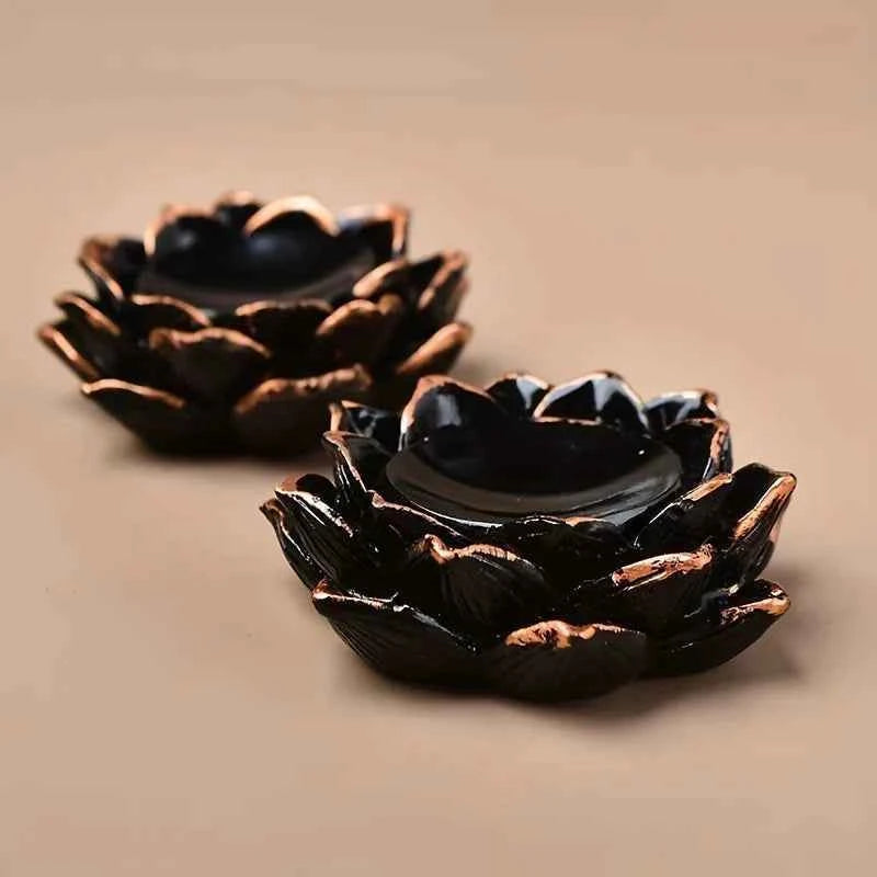 Lotus Flower Resin Crystal Ball Stand
