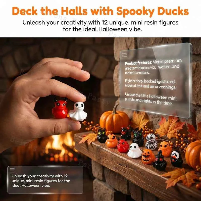 Mini Halloween Resin Figurine Set