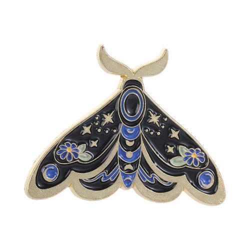 Witchy Moth Enamel Pins