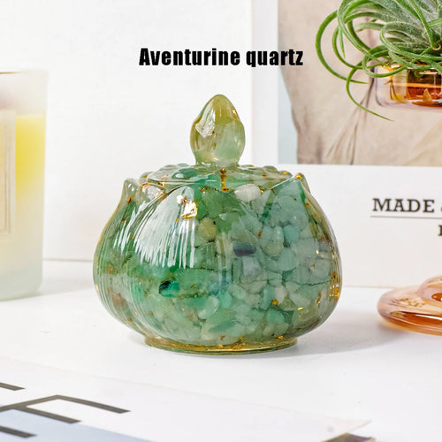 Crystal Chip Lotus Trinket Jar