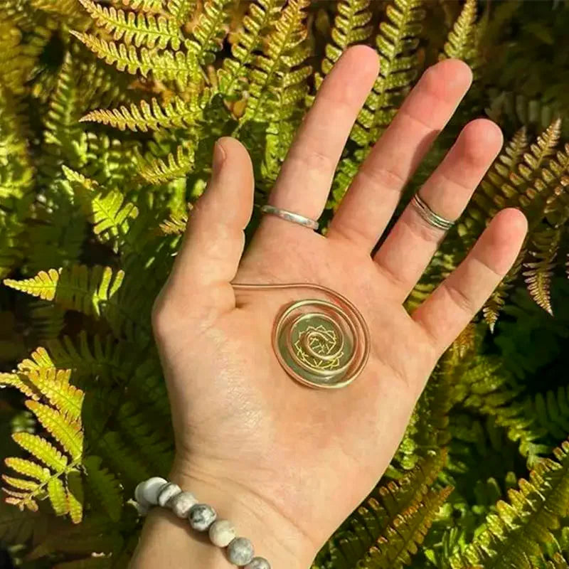Adjustable Copper Spiral Palm Ring