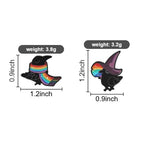 Rainbow Witch Raven Enamel Pins