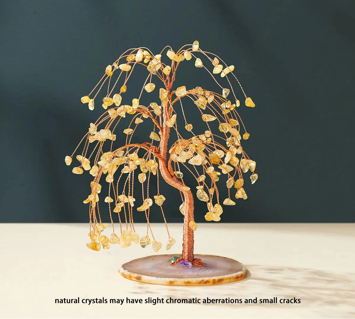 Crystal Gem Tree on Agate Slice Base