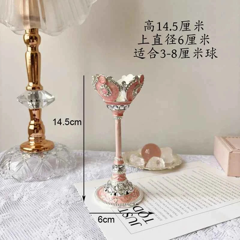 Footed Metal Crystal Ball Display Stand
