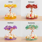 Maneki Neko Crystal Money Tree – Lucky Cat Prosperity Decor