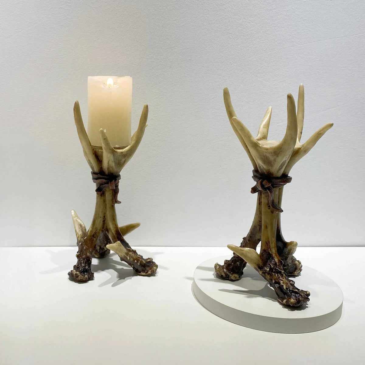 Resin Deer Antler Candle Holder