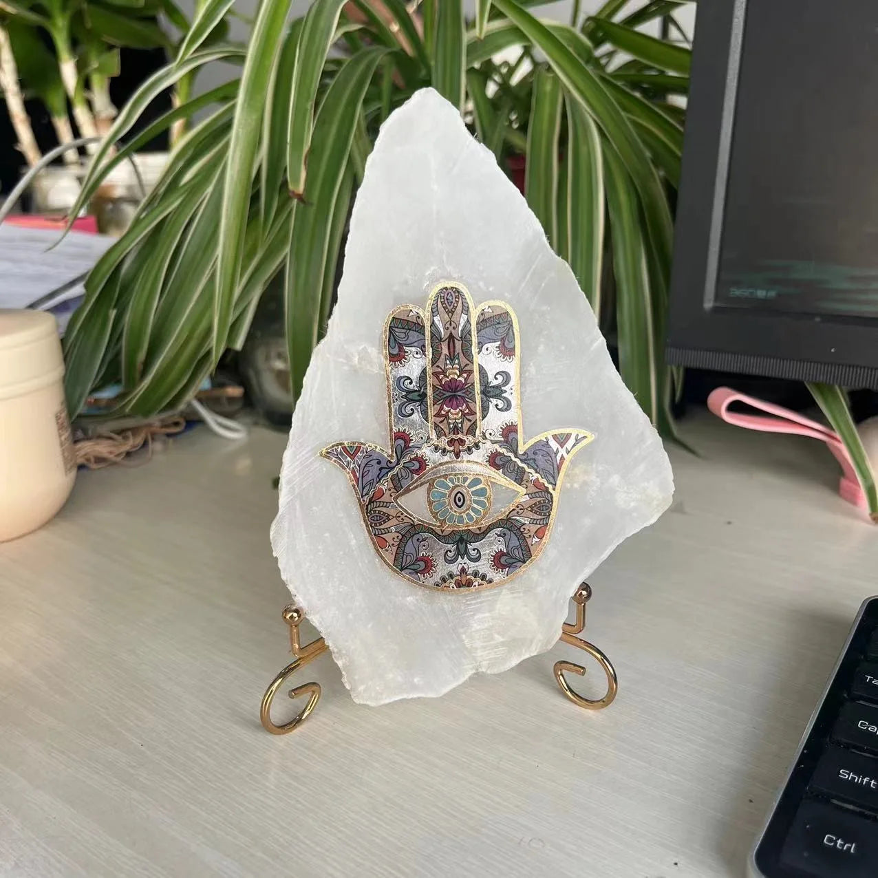 Selenite Fatima Hand Charging Plate