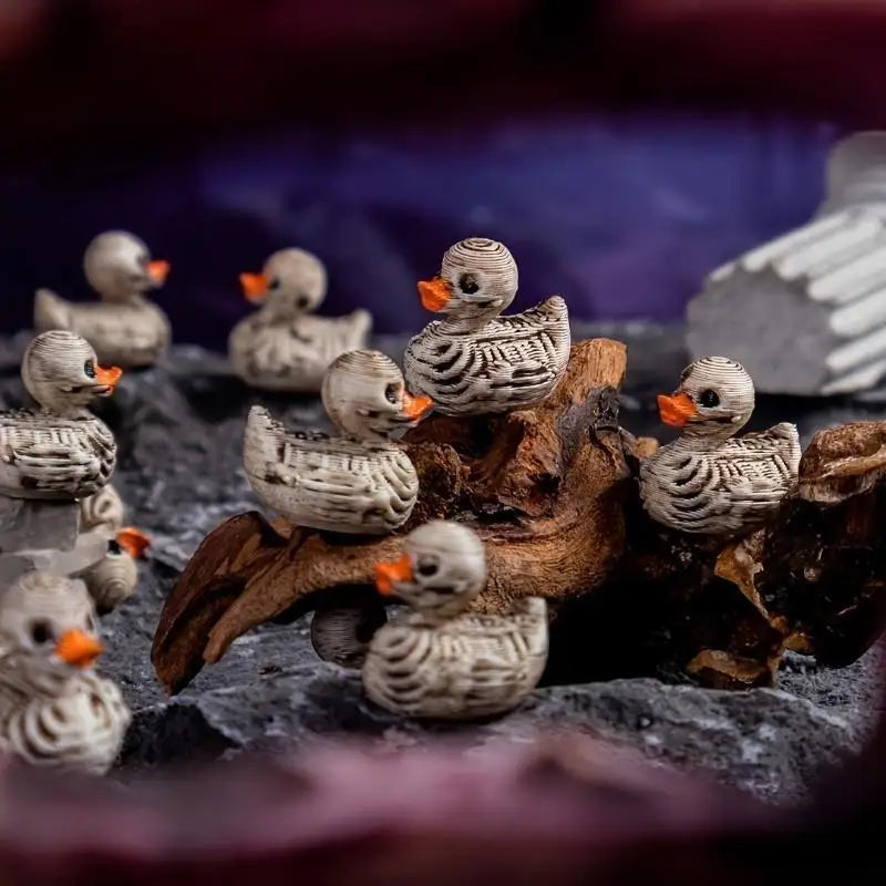 Gothic Skull Duck Mini Figurines - 20 Pieces