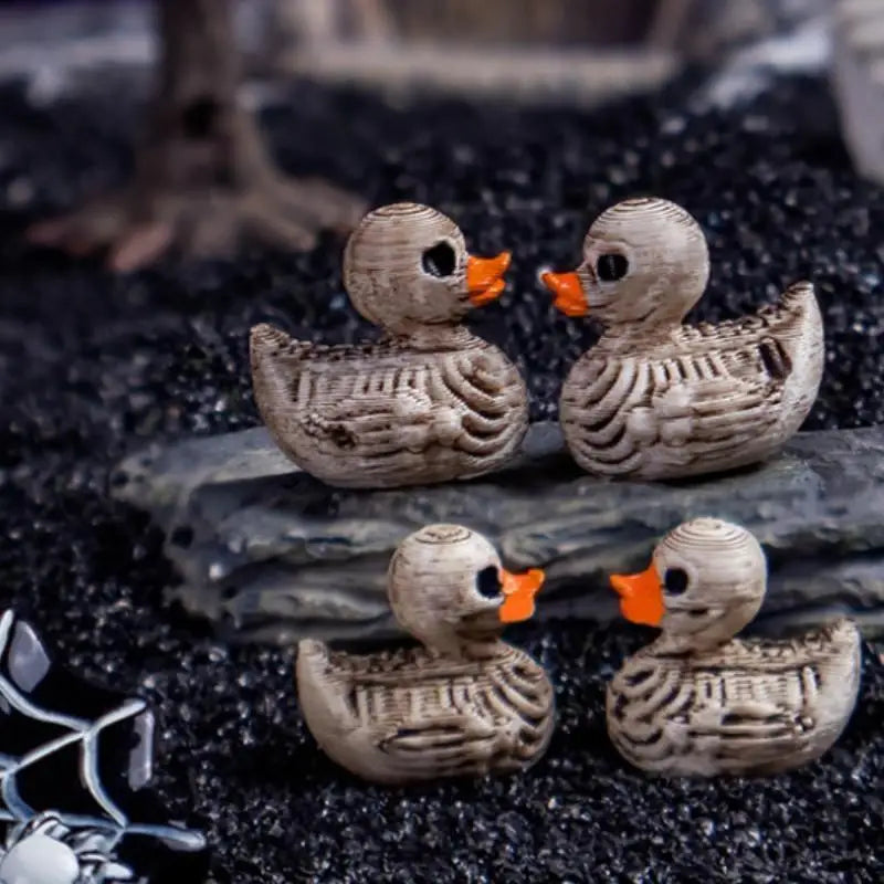 Gothic Skull Duck Mini Figurines - 20 Pieces