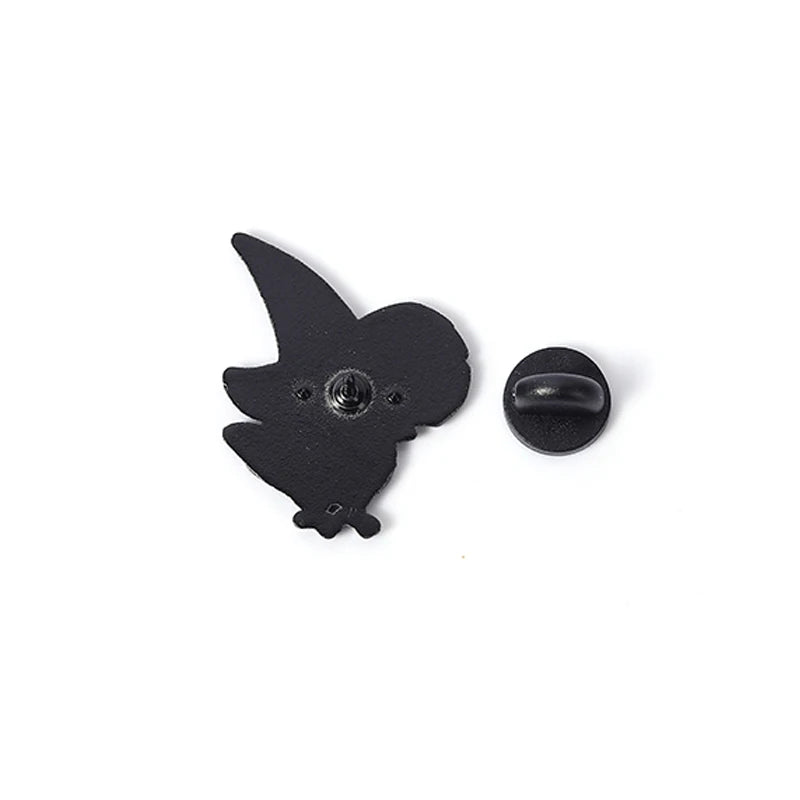 Rainbow Witch Raven Enamel Pins