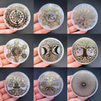 Engraved Selenite Crystal Charging Plate
