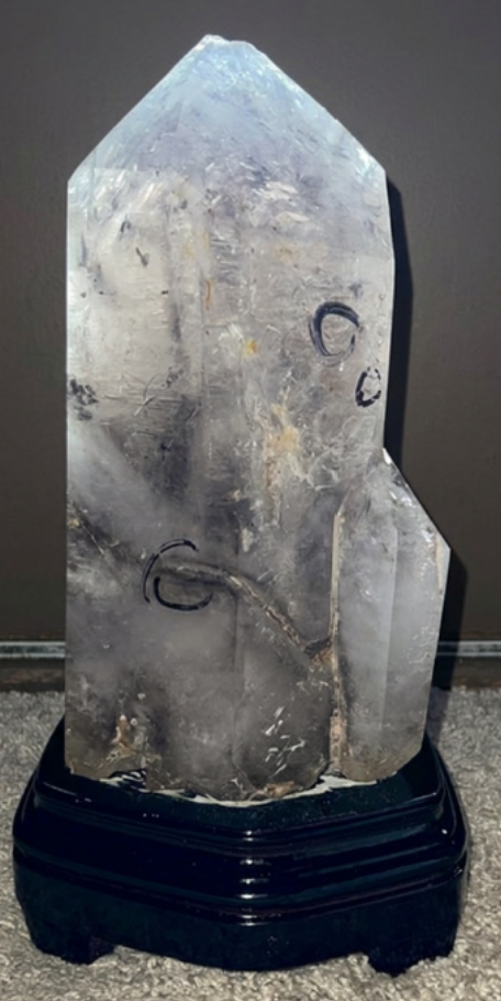Smoky Quartz Tower with Multiple Enhydro Inclusions