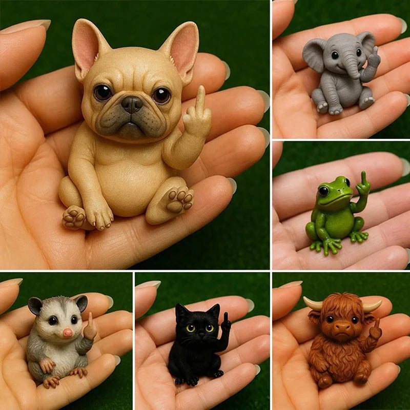 Sassy Middle Finger Animal Figurine