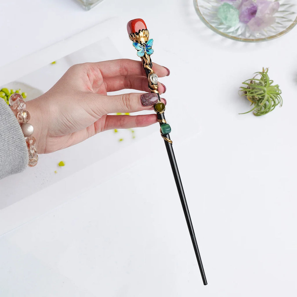 1PC Amethyst Rolling Stone Magic Scepter Natural Stones Fairy Lucky
