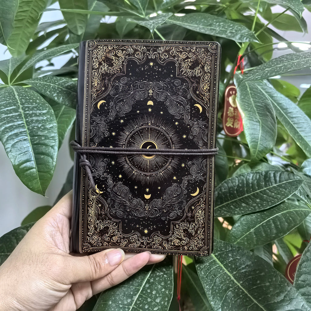 Celestial Sun & Moon Faux Leather Journal