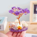 Maneki Neko Crystal Money Tree – Lucky Cat Prosperity Decor