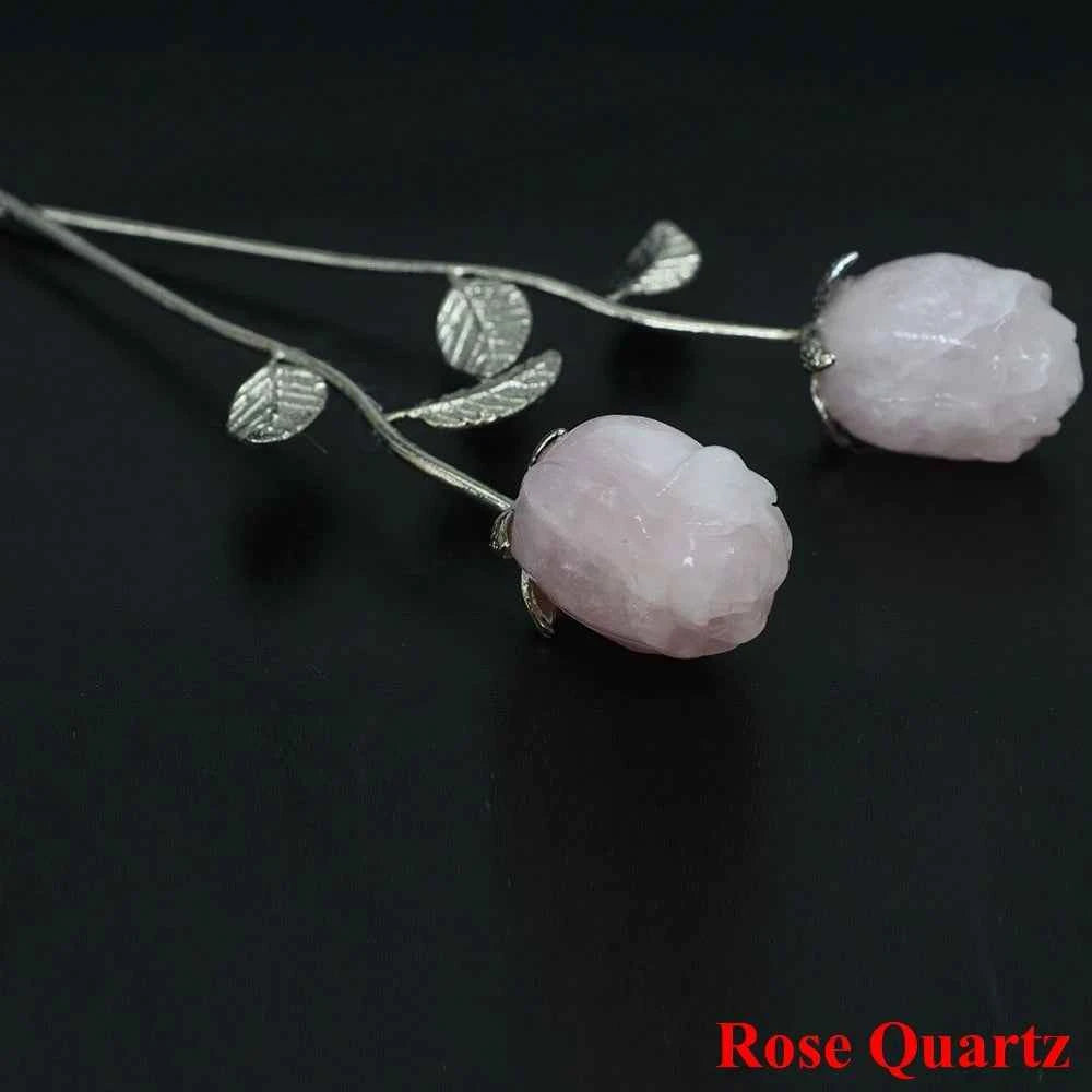 Crystal Carved Rose Flower