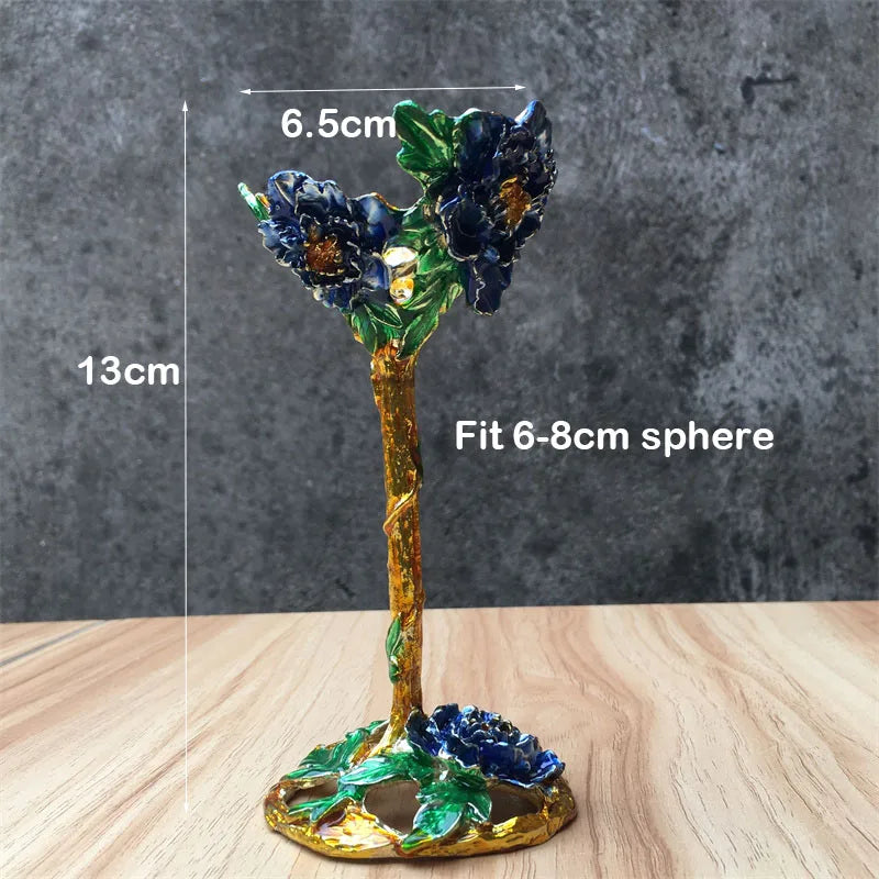 Decorative Metal Crystal Sphere Stand – Floral Styles