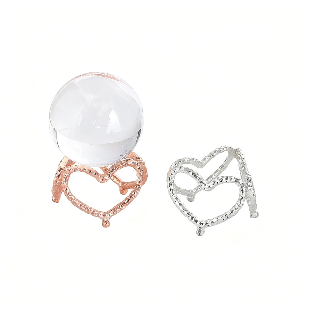 Decorative Metal Crystal Sphere Stands – Hearts, Crowns & Flowers