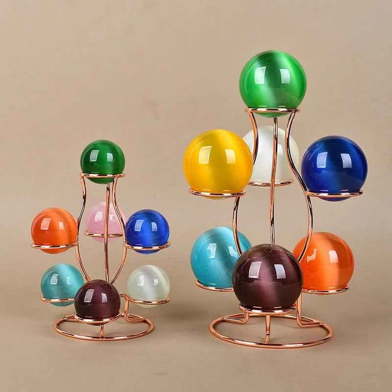 Seven-Ball Metal Crystal Display Stand