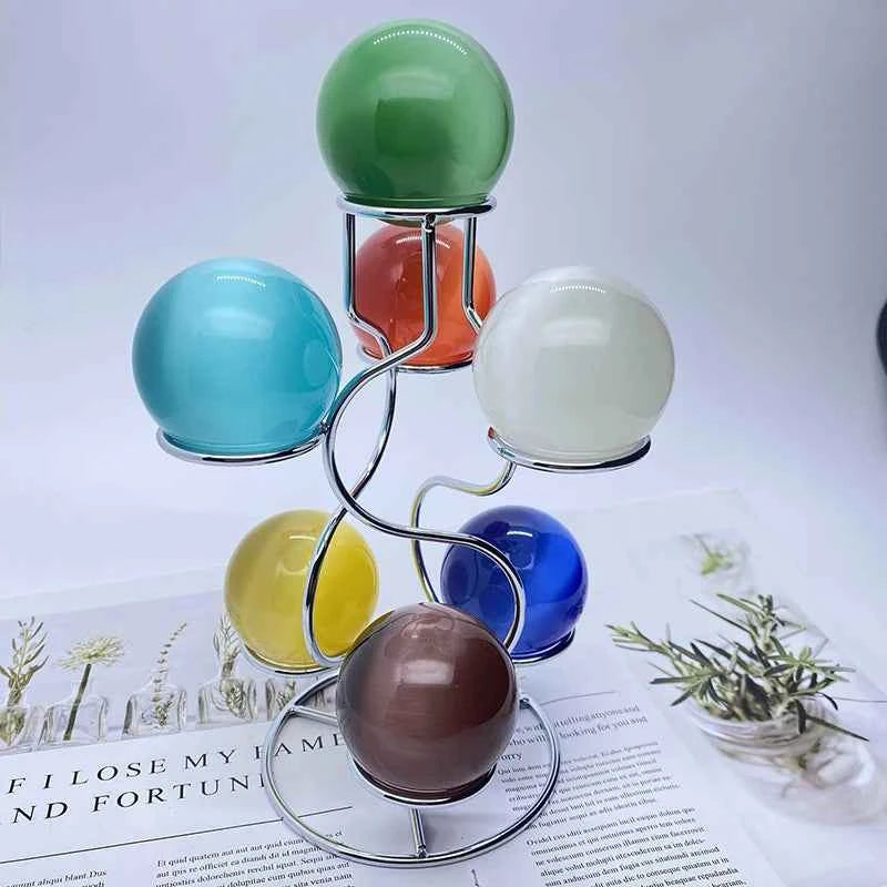 Seven-Ball Metal Crystal Display Stand