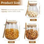 Stylish Glass Storage Jar with Bamboo Lid for Organizing Your Essentials