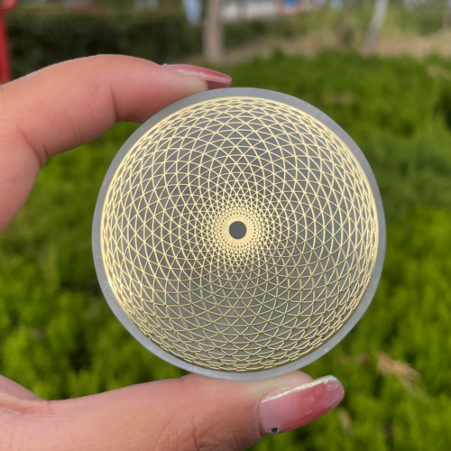 Engraved Selenite Crystal Charging Plate