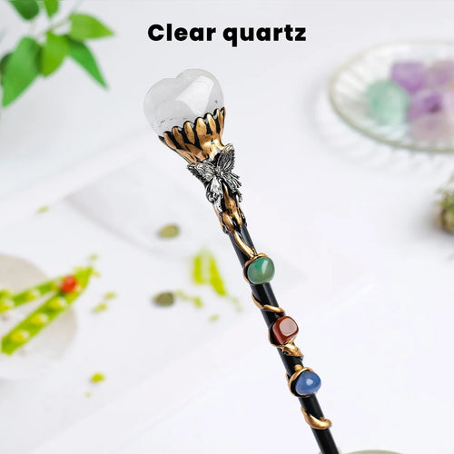1PC Amethyst Rolling Stone Magic Scepter Natural Stones Fairy Lucky