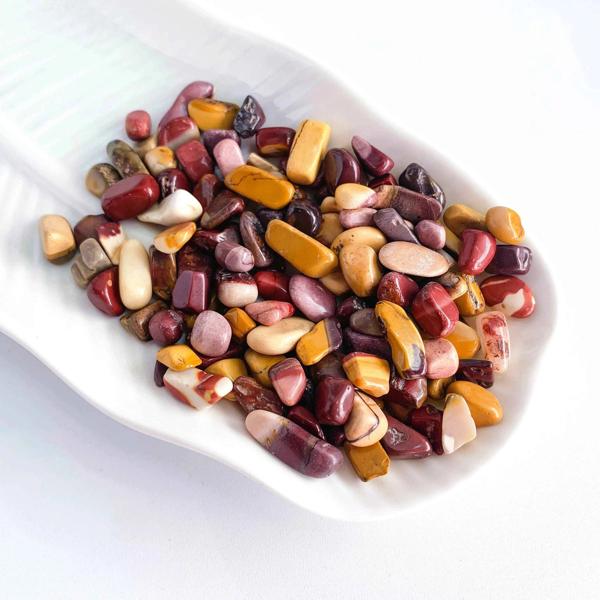 Natural 7–9mm gemstone crystal chips in assorted stone varieties