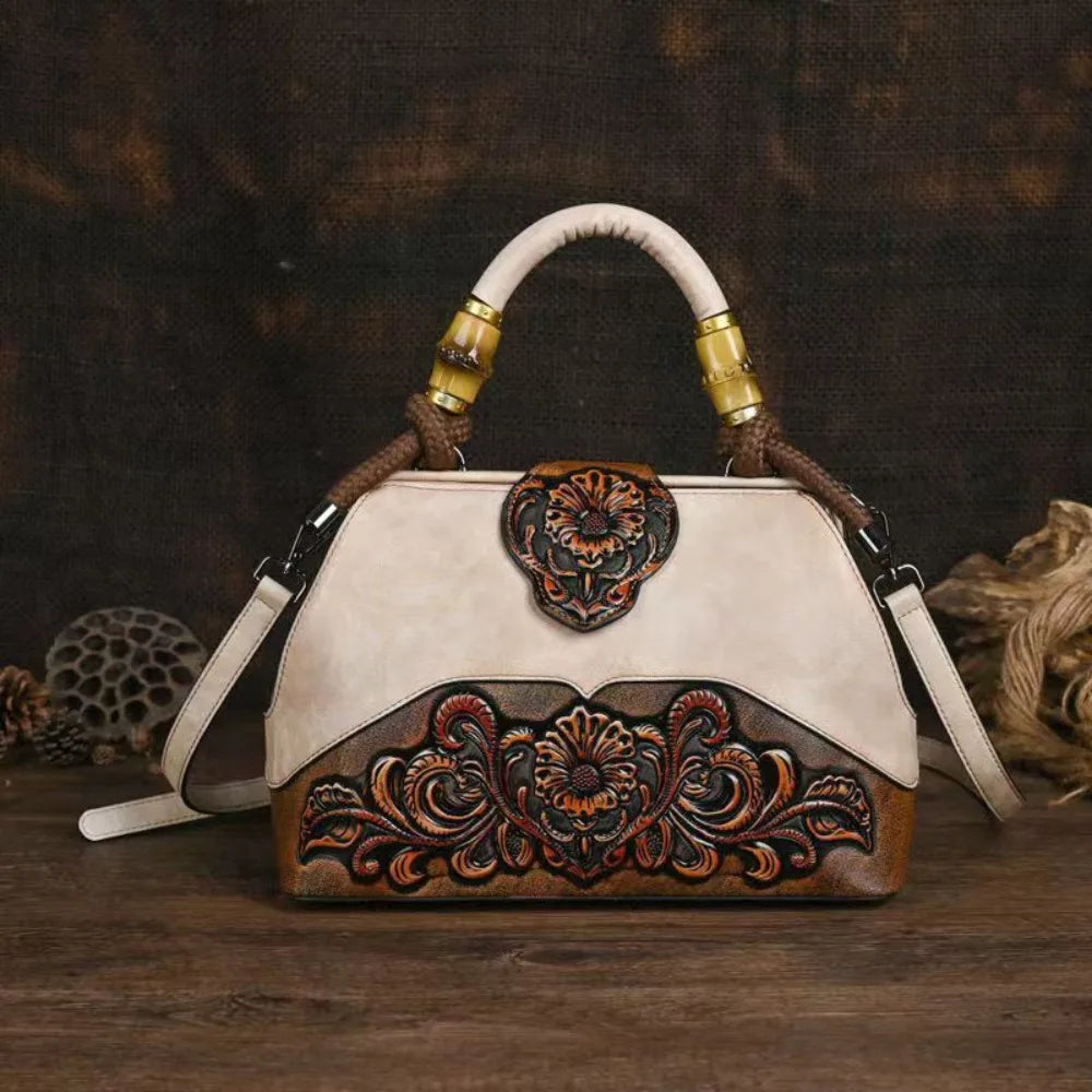 Vintage Floral Embossed Backpack – product view 5