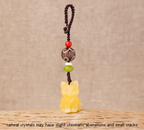 Raw Crystal Cat Charm Keychain