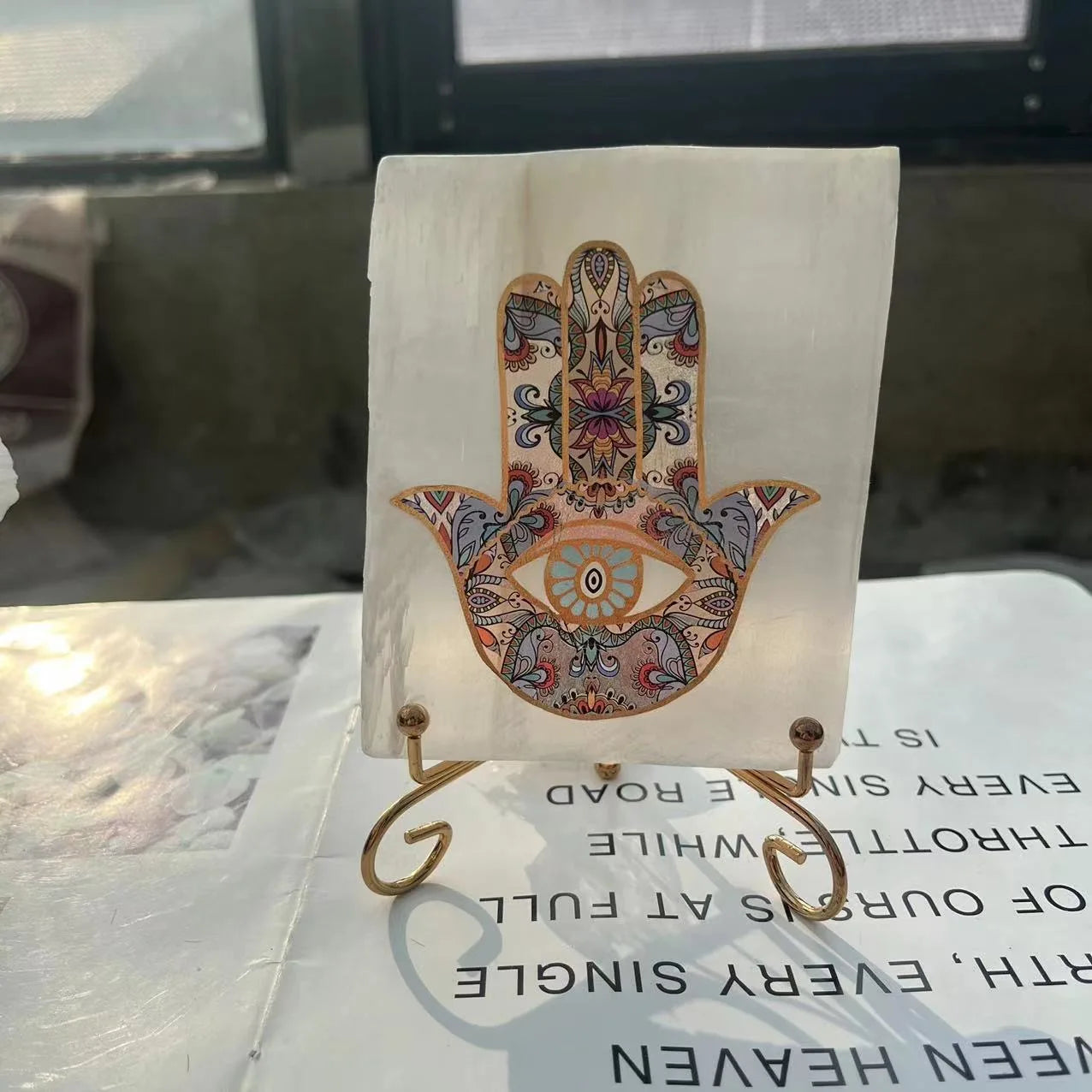 Selenite Fatima Hand Charging Plate