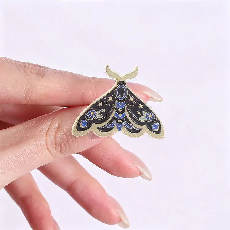 Witchy Moth Enamel Pins