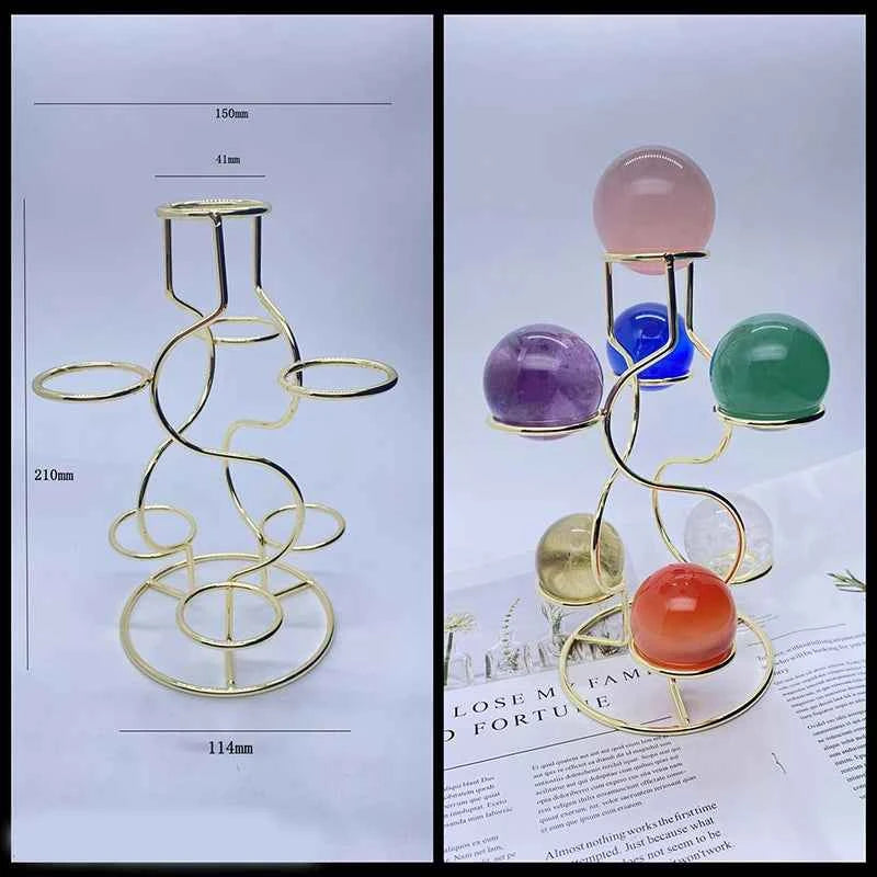 Seven-Ball Metal Crystal Display Stand