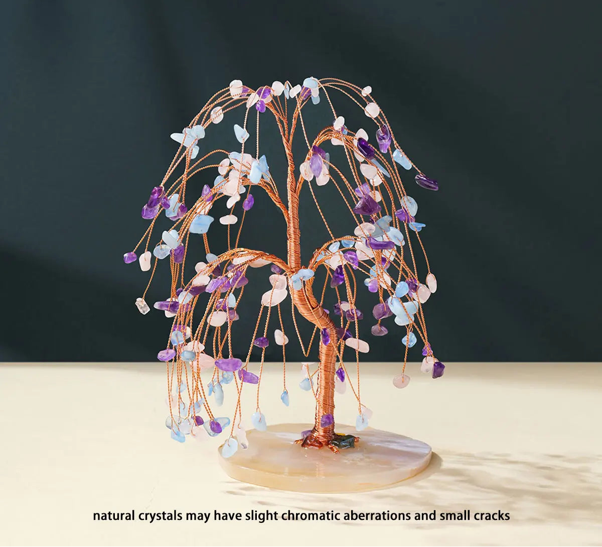Crystal Gem Tree on Agate Slice Base