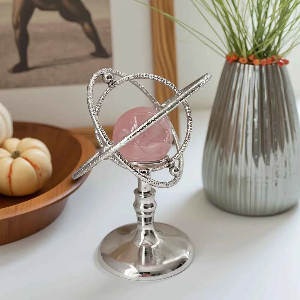 Celestial Metal Crystal Sphere Display Stand
