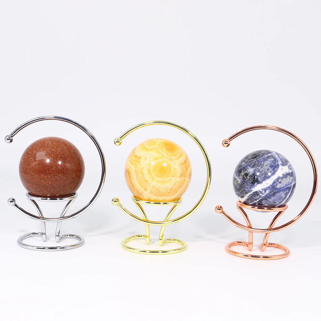 Crescent Metal Crystal Sphere Stand