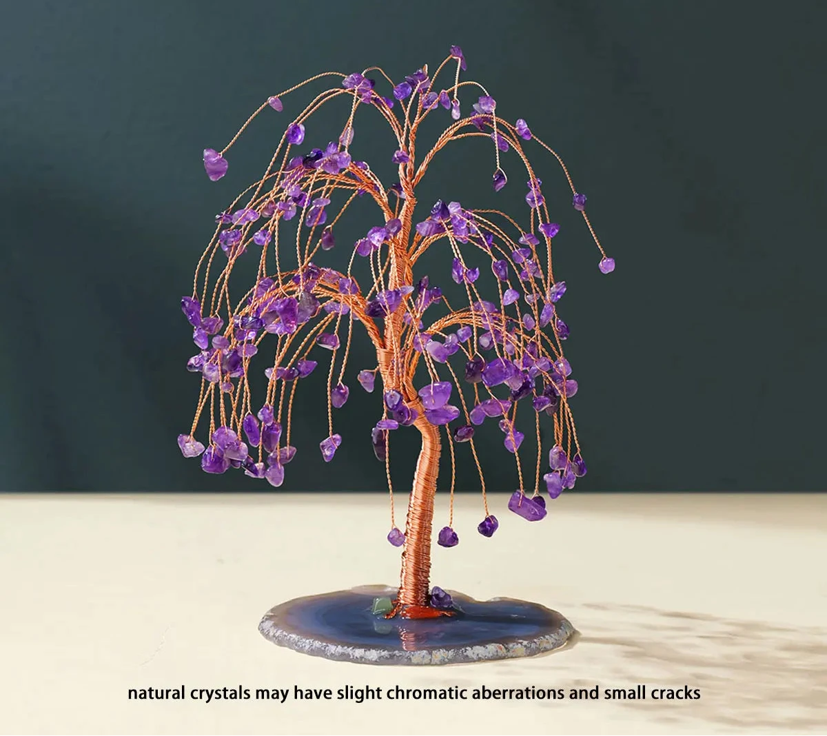 Crystal Gem Tree on Agate Slice Base