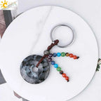 Natural Stone 7 Chakra Donut Keychain