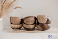Patterned Coconut Bowl Set - 6 Pieces