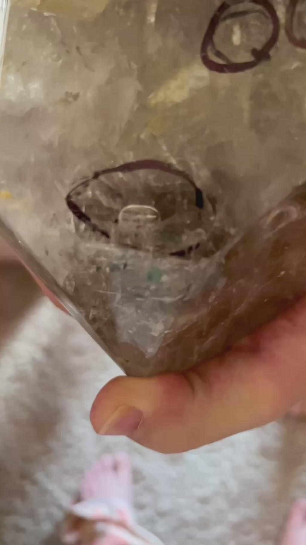 Smoky Quartz Tower with Multiple Enhydro Inclusions
