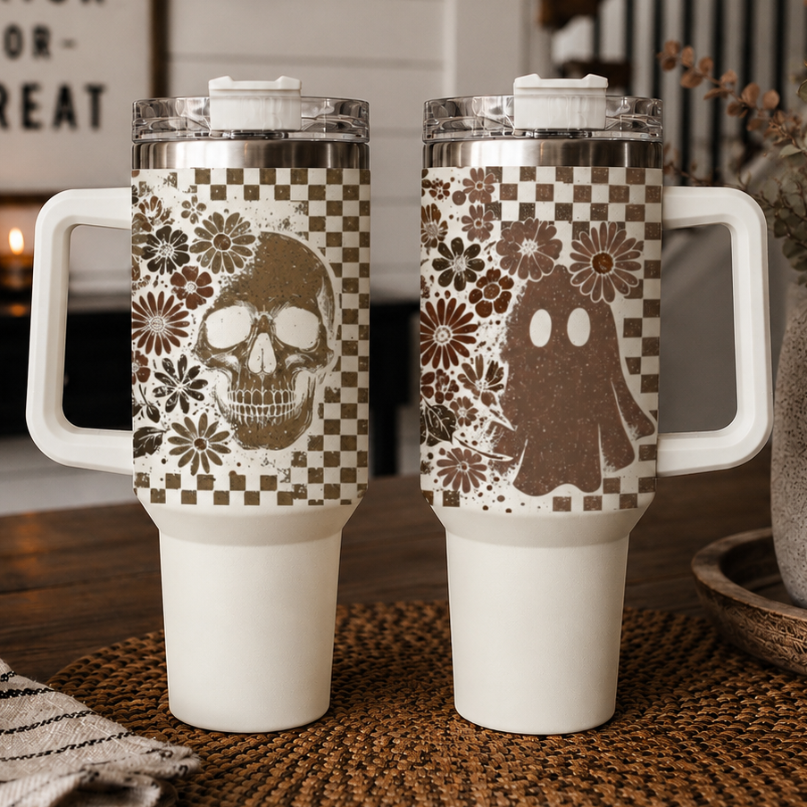 Retro Ghost + Skull 40oz - The Elemental Path